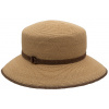 Luxusný dámsky nekrčivý béžový klobúk Fedora - ručne šitý, UV faktor 80 - Mayser eileen Veľkosť: 57 cm (M)