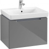 VILLEROY & BOCH Subway 2.0 závesná skrinka pod umývadlo, 1 zásuvka, 587 x 454 x 420 mm, Glossy Grey, A68710FP