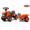 Falk 260C Baby Kubota ride-on traktor s přívěsem, hrable a lopata