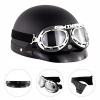 KASK MOTOCYKLOWY HEŁM RETRO HEŁM PÓŁSKORUPOWY + OKULIARE GRATIS