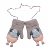 Zimné rukavičky so šnúrkou a kožúškom, Ovečka, Baby Nellys, sivé, 98/104, 13cm Baby Nellys 8596309419619