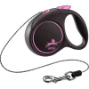 Vodítko FLEXI Black Design XS lanko 3m/8kg ružová NEW