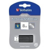 Verbatim USB flash disk, USB 2.0, 8GB, PinStripe, Store N Go, čierny, 49062, USB A, s výsuvným konektorom