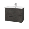 Dreja Umývadlová skrinka GIO SZZ2 80 - D16 Tmavý betón / Úchytka T06 / D16 Tmavý betón