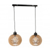 Stropné LED svietidlo LOFT 2xE27 - WOOD - čierne