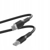 PURO Soft nabíjací a dátový kábel USB-C / USB-C pre iPhone / iPad / AirPods - 1,5 m - čierny PUUSBCUSBCICONBLK