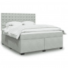 Box spring postel s matrací světle šedá 180x200 cm samet Šedá 3293290