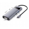 Dokovacia stanica HUB 9v1 USB-C na 2x USB 3.0, 2x HDMI + SD/TF + RJ45 + PD