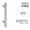 MPkovania FT - MADLO kód K00 Ø 25 mm UN pár Rozteč madla: 700 mm, Rozmer profilu madla: Ø 25 mm, Dĺžka: 1000 mm