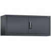Kancelárska skriňa Acurado, krídlové dvere - nadstavec, 1200x400x500 mm, čiernosivá