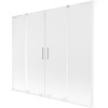 Mexen Velar L Duo dvojkrídlový zasúvací vaňový paraván 180 x 150 cm, mrazené, biele - 896-180-003-32-20