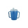 Hrnček s náustkom s dvoma viečkami 250 ml modrý