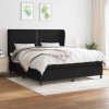 Box spring postel s matrací černá 180x200 cm textil Černý 3127903