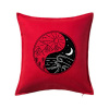 Yin & Yang hory a moře - Vankúš 50x50 - 50x50 - Vrátane výplne ( Červená )