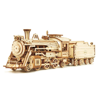 RoboTime drevené 3D puzzle Parná lokomotíva RoboTime