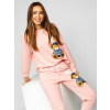 Ružová dámska dvojdielna tepláková súprava zdobená nášivkami Bolf 52308