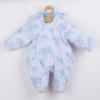 BABY SERVICE Zateplená dojčenská kombinéza s kapucňou Baby Service Slony modrá - 74