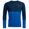 Ortovox 185 ROCK'N'WOOL LONG SLEEVE M deep ocean XXL; Modrá triko