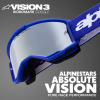 Okuliare VISION 3 WORDMARK ALPINESTARS (žltá fluo, zrkadlové strieb. plexi) 2025