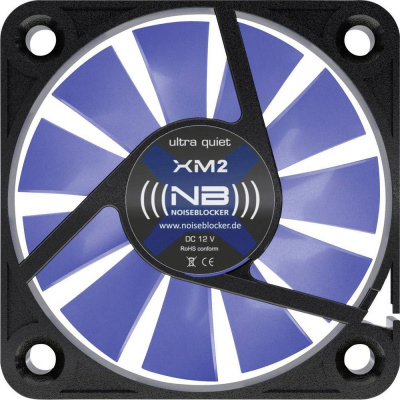 NoiseBlocker BlackSilent XM-2 PC vetrák s krytom čierna, modrá (transparentná) (š x v x h) 40 x 40 x 10 mm; ITR-XM-2