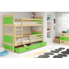 BMS Group Poschodová posteľ RICO 2 - 200x90cm - Borovica - Zelený