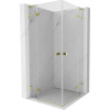 Mexen Lunar L Duo výklopný sprchový kút 80 x 80 cm, transparentný, zlatý - 834L-080L-080P-50-00