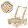 VIGA PolarB Drevené chodítko a vozík na tlačenie s kockami Krokodíl