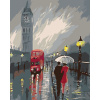 ZUTY Maľovanie podľa čísel - BIG BEN V DAŽDI Rámovanie: vypnuté plátno na rám, Rozmer: 80x100 cm