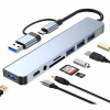 HUB ADAPTÉR UNIVERZÁLNY ROZDEĽOVAČ USB-C 8v1 ČÍTAČKA SD USB 3.0 AUDIO AUX