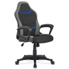 Autronic KA-L611 BLUE - Kancelárska a herná stolička, poťah modrá, šedá a čierna látka, hojdací mechanizmus