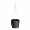 Kvetináč Prosperplast okrúhly čierny sivý 8,9 l plast