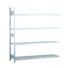 Regál široký SCHULTE, oceľové police, prídavné pole, 4 úrovne, šírka police 2500mm, 2506x636x2500 mm