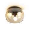 RENDL AMANDA stropná matná čierna jantárové sklo 230V LED E27 3x15W