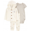 CARTER'S Set 3dielny svetrík, legíny, body kr. rukáv Ivory Elephant neutrál MFL 6m/ veľ. 68