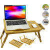 SKLADACÍ STOLÍK POD LAPTOP DO POSTELE, MOBILNÝ, NASTAVITEĽNÝ, BAMBUSOVÝ, RAŇAJKOVÝ