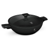Pánev WOK s titanovým povrchem a poklicí 30 cm Matte Black Collection BH-8182