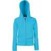 Fruit of the Loom F.O.L. | Premium Lady-Fit Hooded Jacket Dámska mikina s kapucňou_16.2118 Farba: Azure Blue, Veľkosť: XS
