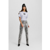 NOHAVICE KARL LAGERFELD JEANS KLJ FAUX LEATHER PANT BLACK SNAKE