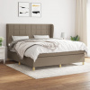 zahrada-XL Posteľný rám boxspring s matracom sivohned 180x200 cm látka 3128545