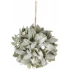 Závesná dekoračná guľa Leaf 11cm, biele bobule