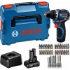 Bosch Akumulátorový vŕtací skrutkovač GSR 12V-32 Professional, L-Boxx, 1x aku 2 a 4 Ah + 40 ks príslušenstva 06019N7005