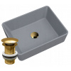 Umývadlo na dosku štvorcové Granitan MERANO sivé