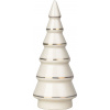 Vianočná dekorácia MagicHome stromček, biely porcelán, 4,5x4,5x11,2 cm
