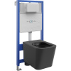 Mexen Teo zabudovaný WC set rám Fenix Slim s WC misou, čierny mat - 6103385XX85