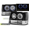 Predné svetlá Jeep Grand Cherokee, 1993-1998, Angel Eyes, čierne black