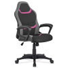 Autronic KA-L611 PINK - Kancelárska a herná stolička, poťah ružová, šedá a čierna látka, hojdací mechanizmus
