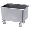Vozík se dřezem na 4 kolečkách s brzdami 850x650x630 mm, 240 l | CONTACTO, 2401/240 inox