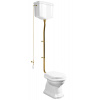 Kerasan RETRO WC misa s nádržkou, spodný odpad, biela-bronz, WCSET17-RETRO-SO