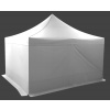 Párty stan 4x4m – oceľový, Biela, 4 bočné plachty