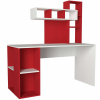 Casarredo CORAL dizajnový písací stôl, biela/červená